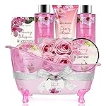 Body & Earth Gift Baskets for Women Bath and Body Set for Her, Cherry Blossom & Jasmine Spa Gifts for Women Christmas Gifts, Regalos Para Mujer