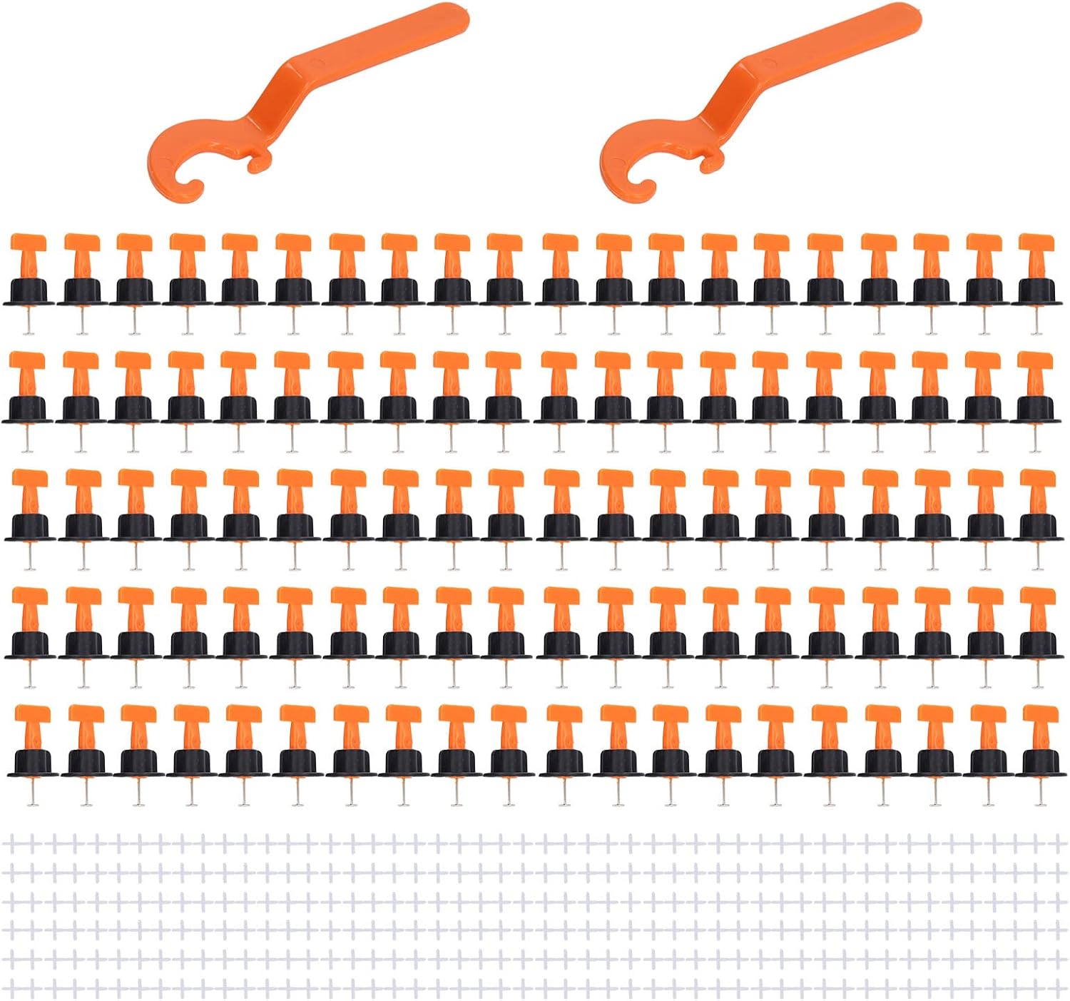 402Pcs Tile Leveler Set Reusable Tiles Leveling System Kit with "+" Type Clip Wrench for Floor