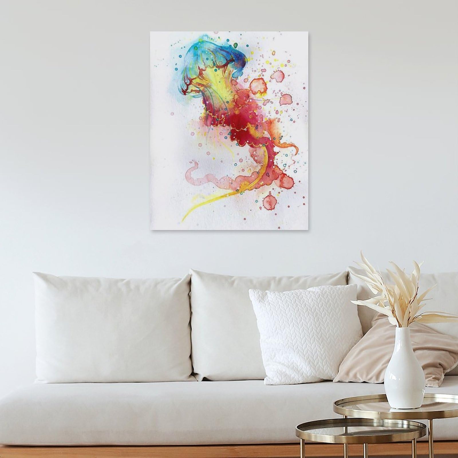 Amazon.co.jp: 絵画 クラゲの抽象的な水彩画インテリア 絵画