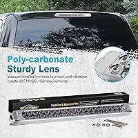 Vista 2 de PARTSam Kit de barra de luces LED de remolque de 17 pulgadas, lente transparente, doble fila, 40 LED, 2 luces traseras LED rojas de 17 pulgadas + 2