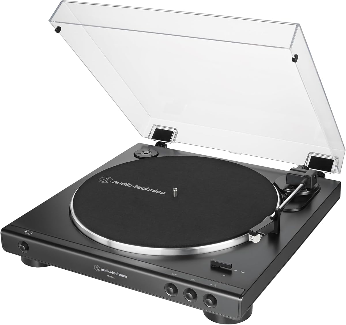 Audio-Technica AT-LP60X-BK Fully Automatic Belt-Drive Stereo Turntable, Black, Hi-Fi, 2 Speed, Dust Cover, Anti-Resonance, Die-Cast Aluminum Platter | Black Hi-Fi, 2 Speed, Dust Cover, Anti-Resonance, Die-Cast Aluminum Platter, Hi-Fi
