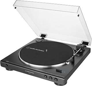 Audio-Technica AT-LP60X-BK Fully Automatic Belt-Drive Turntable - Black Hi-Fi Vinyl Player, 33/45 RPM, Built-in Preamp, Anti-Resonance Platter