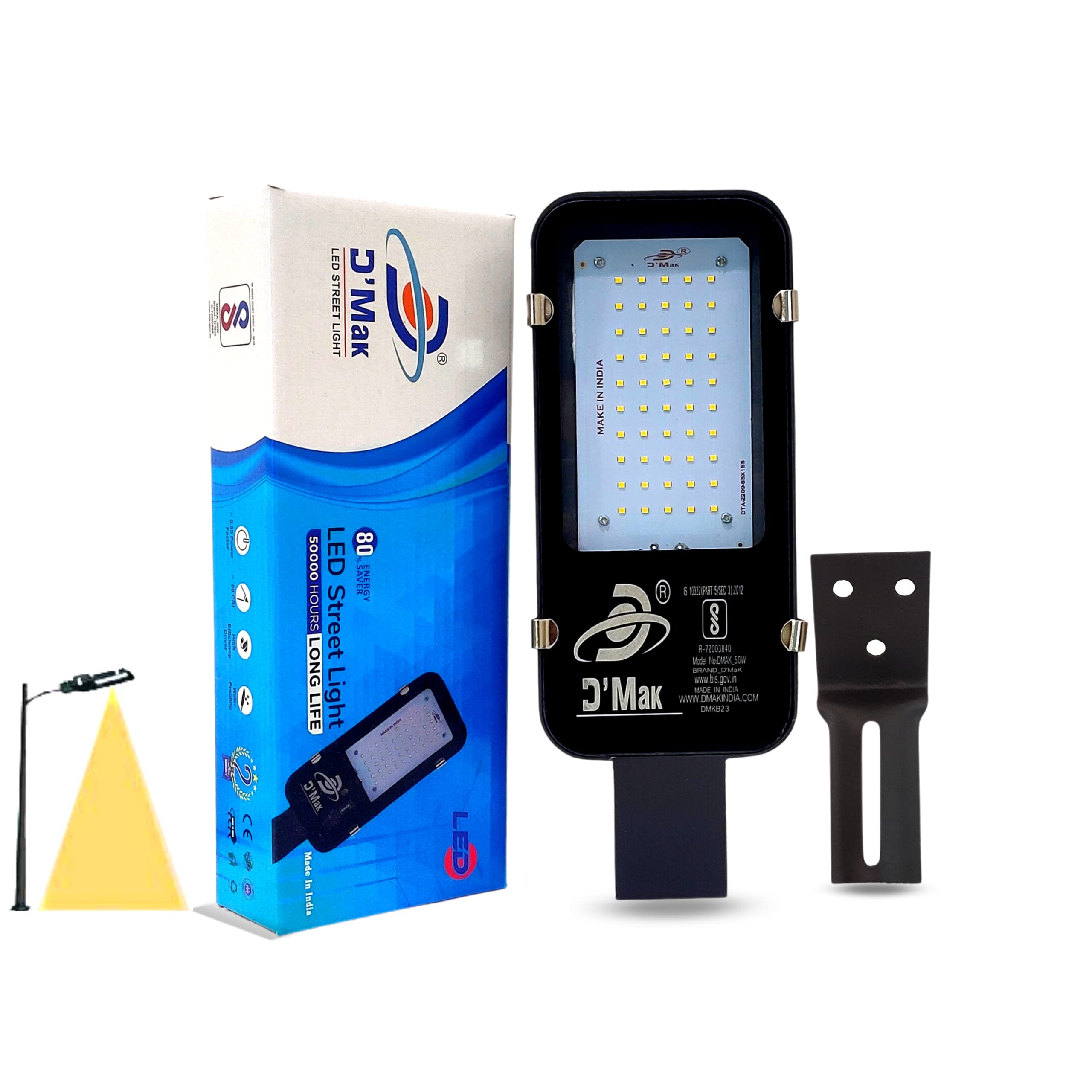 DMAK Multi Traders 40 Watt Waterproof Grey Body LED Street Light for Outdoor Purposes (Warm White/Yellow)