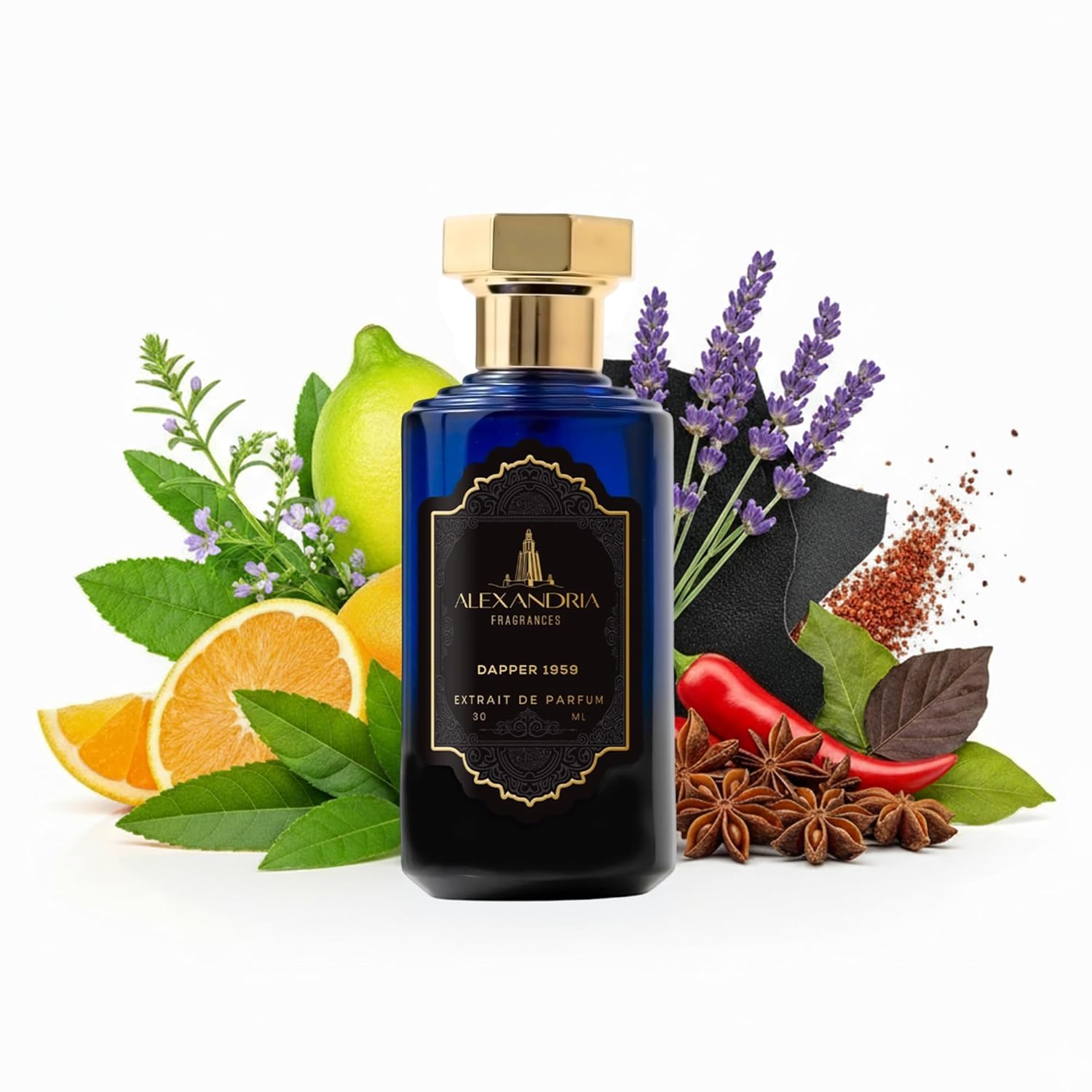 Alexandria Fragrances Dapper 1959 Eau De Parfum for Men - Long Lasting Luxury Perfume with Sicilian Citrus, Lemon Verbena, Lavender, Pepper & Star Anise - Elegant Everyday Cologne for Men - 30ml