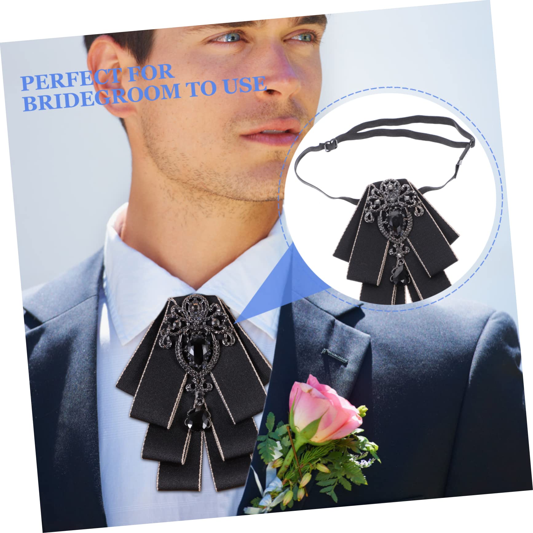 GALPADA 5piezas Corbata De Pajarita Para Novio Rhinestone Accesorio Elegante Para Bodas Para Ceremonias y Eventos Formales Diseño Simple y Distinguido