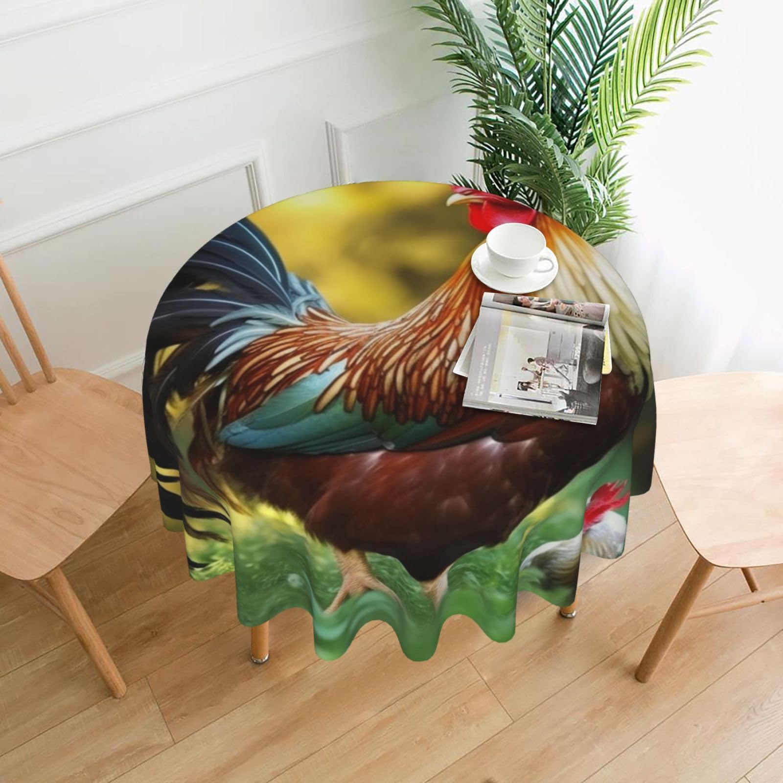 Nappe ronde de cuisine infroissable pour éliminer les corvées de repassage