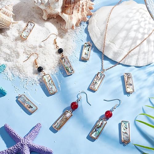 Miniatura 5 de BENECREAT Encantos de concha de abulón, colgantes de concha de Paua para la fabricación de joyas