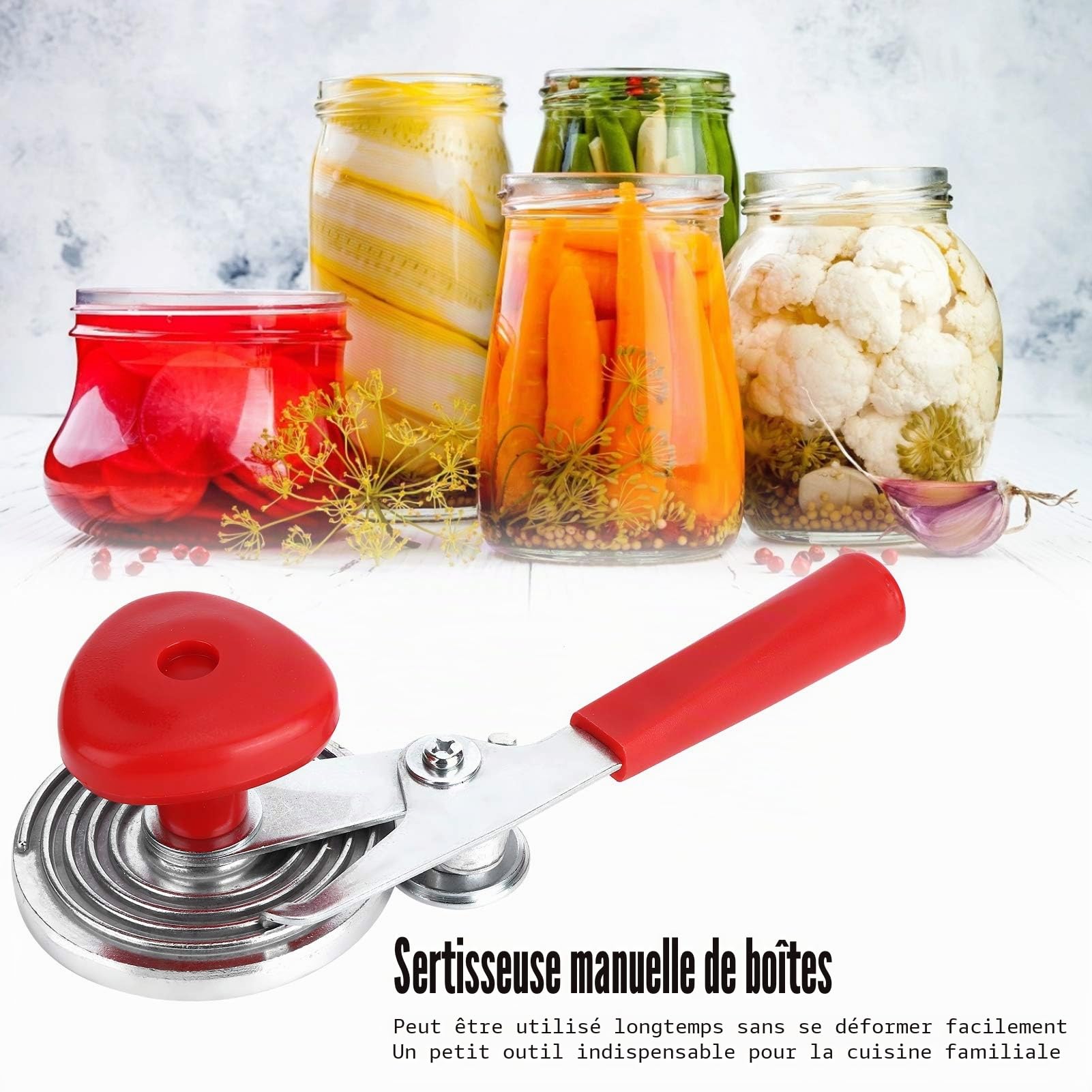 Scellant Manuel de Canettes, Machine de Scellage de Canettes Sous Vide, Bocaux en Verre, Outil à Main de Scellage de Presse, Gadgets de Cuisine, Machine de Sertissage
