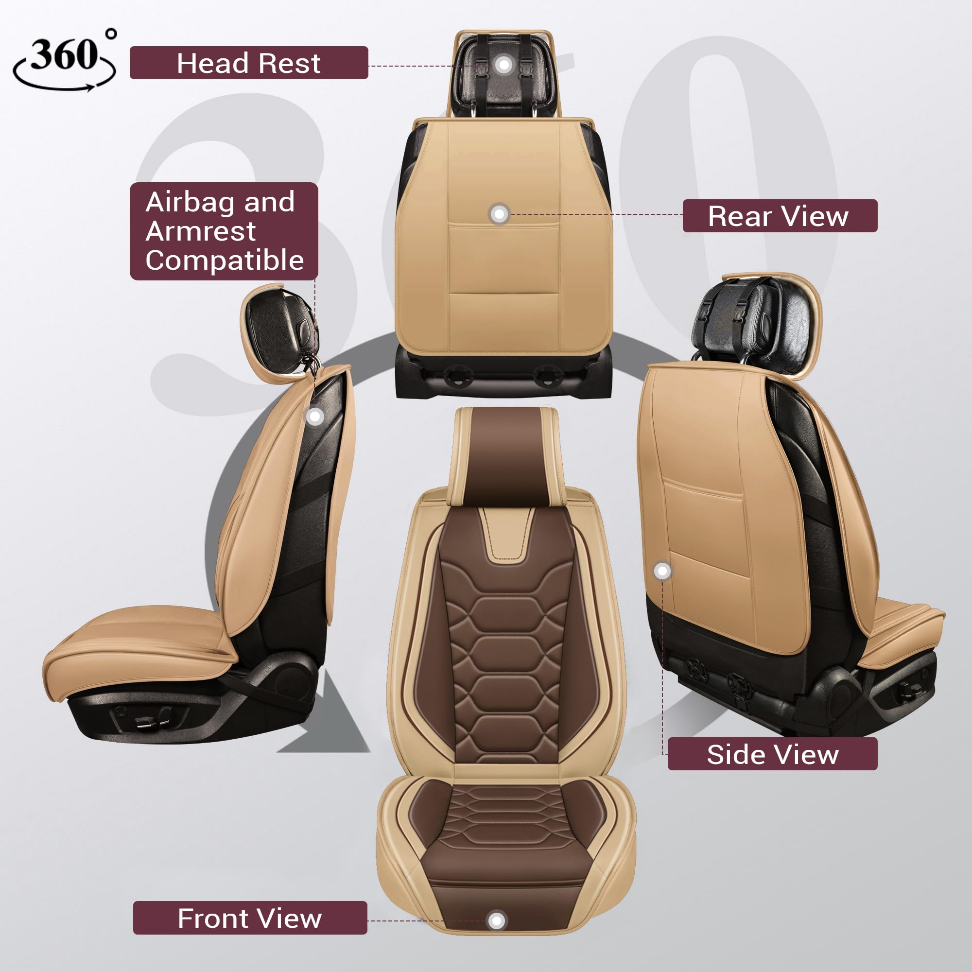 9-delige autostoelhoezen set voor BMW Z4 E89 2009-2019, universele PU-leer waterdichte voor- en