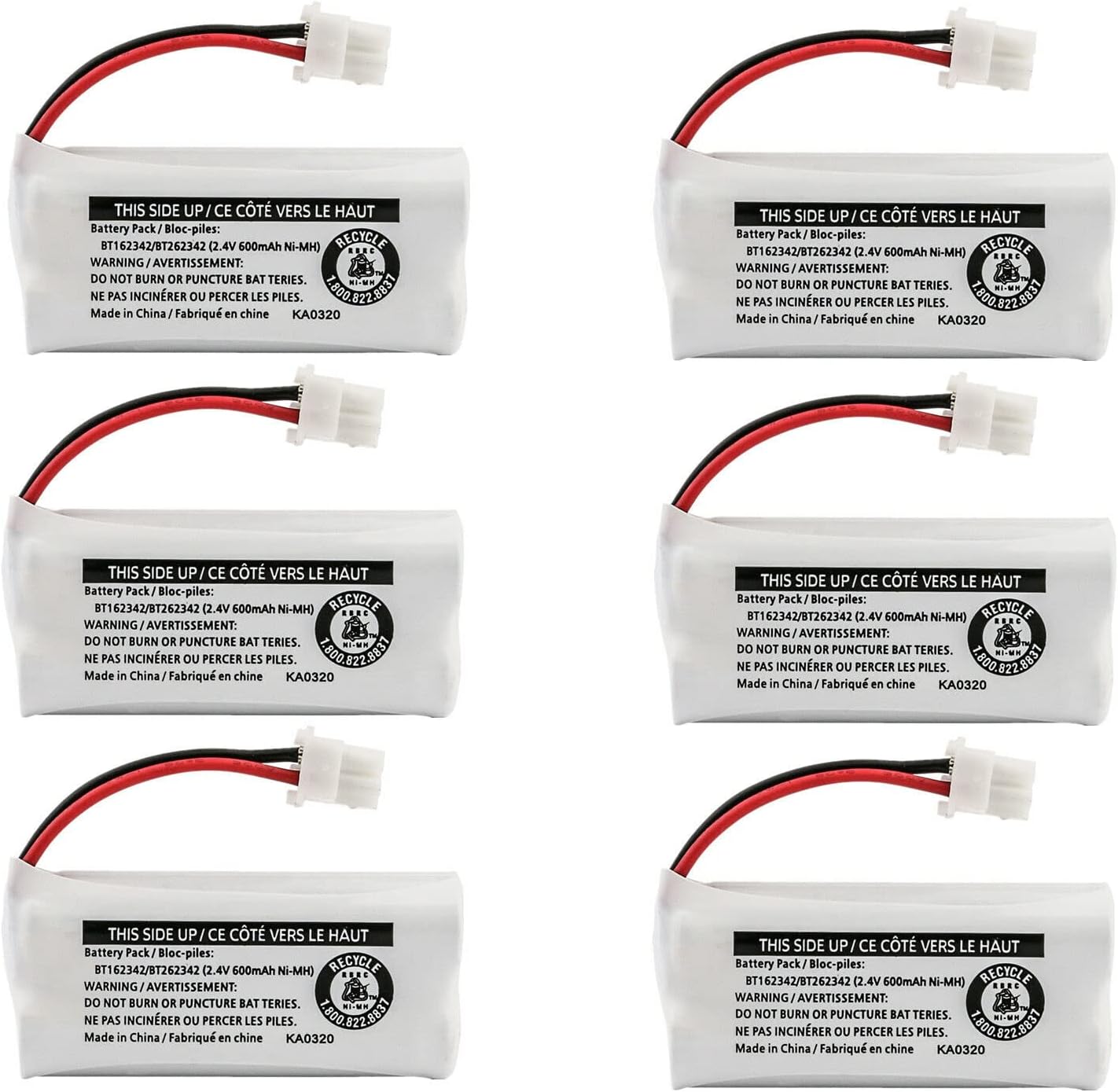 Kastar 6-Pack Battery Replacement for Vtech DS6521-2 DS6521-3 DS65212 DS6521-3 DS65213 DS6522-3 DS6522 DS6522-3 DS6522-4 DS6522-32 DS652232 DS6522-4 DS65224 DS6601 DS6611 DS6611-2 DS6611-3 Handset