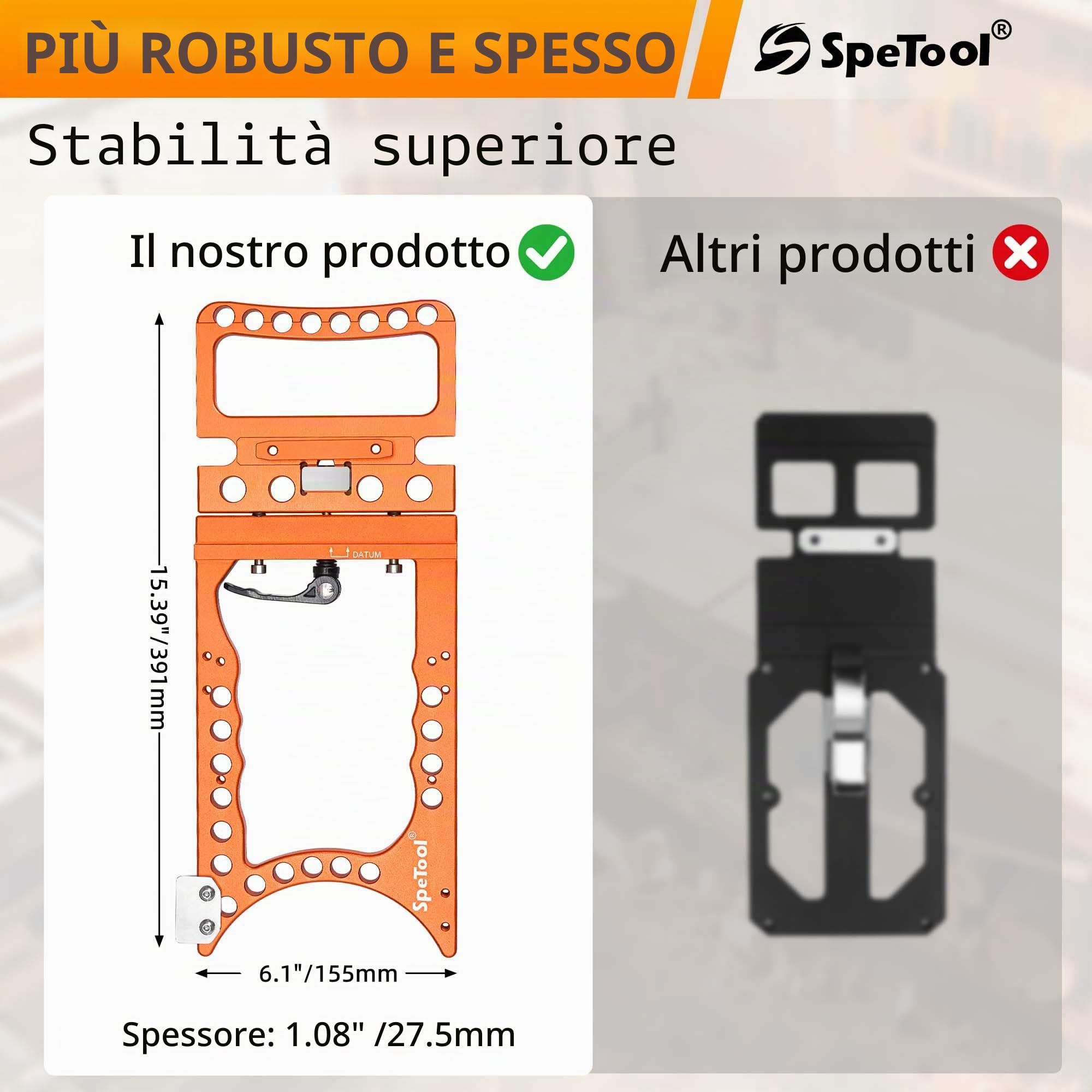 SpeTool Angolo di guida di precisione a 90° per tracksaws, precisione ±0,01°, blocco rapido e protezione binario, extra grande e spesso, compatibile con Festool, Makita, Milwaukee, Powertec, WEN