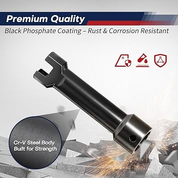 3/4 (19mm) Strut Channel Socket, 1/2 Drive Impact Socket for 1-5/8, 2-7/16 & 3-1/4 Deep Unistrut Channels, Heavy-Duty Cr-Mo Steel, 4-1/4 Length, Black Phosphate Finish