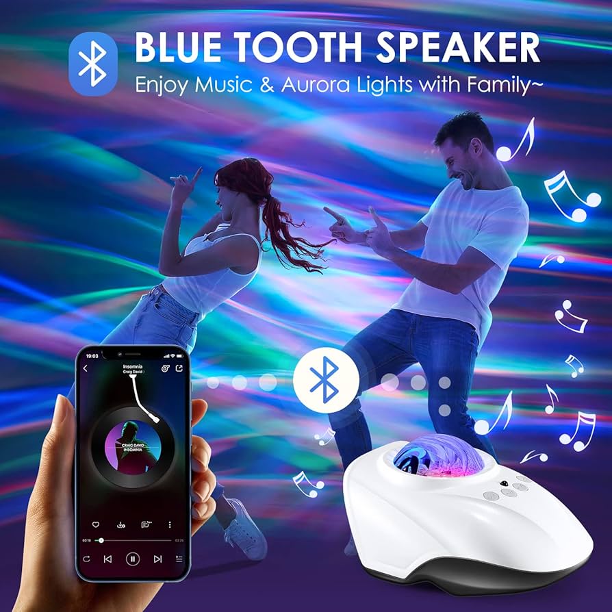 オルカクーラー　ネオンライト Amazon.com: Northern Lights Projector with 8 White Noises