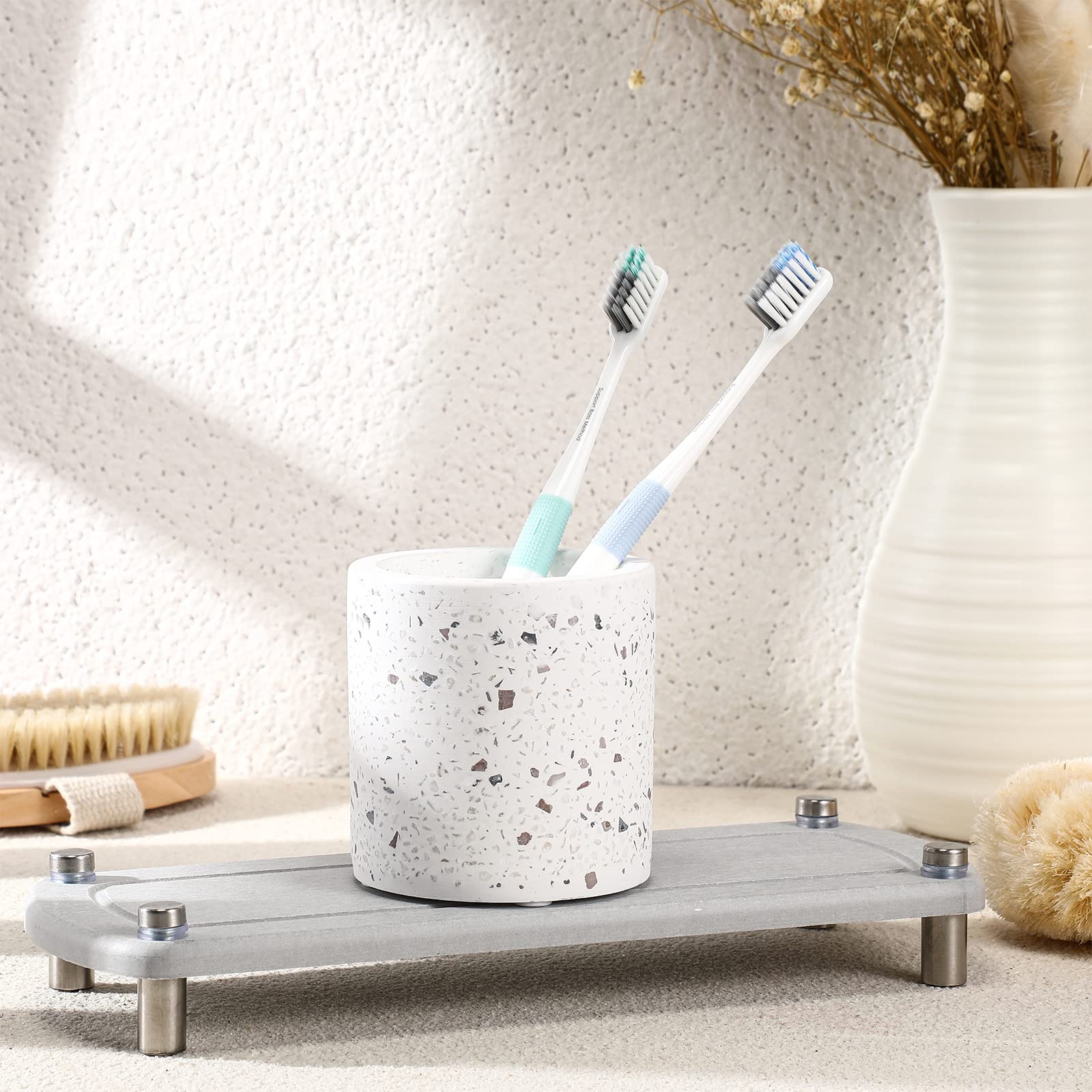 Diatomite Toothbrush Holder, BOJDOPIE Water Absorption Quick Drying Bathroom Countertop Organizer - Image 3