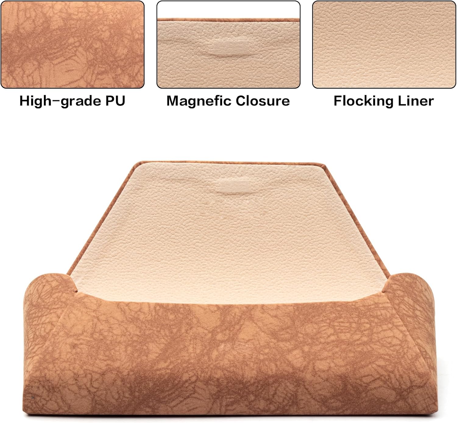 Face Shadow Glasses Case Hard Shell Light Portable Eyeglass Case PU Leather Sunglasses Case image 3