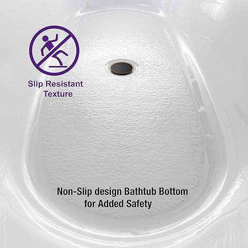 Vista 21 de WOODBRIDGE Bañera de acrílico independiente de 67 pulgadas, bañera negra de remojo contemporáneo con desbordamiento y drenaje negro mate, BTA1812-MB