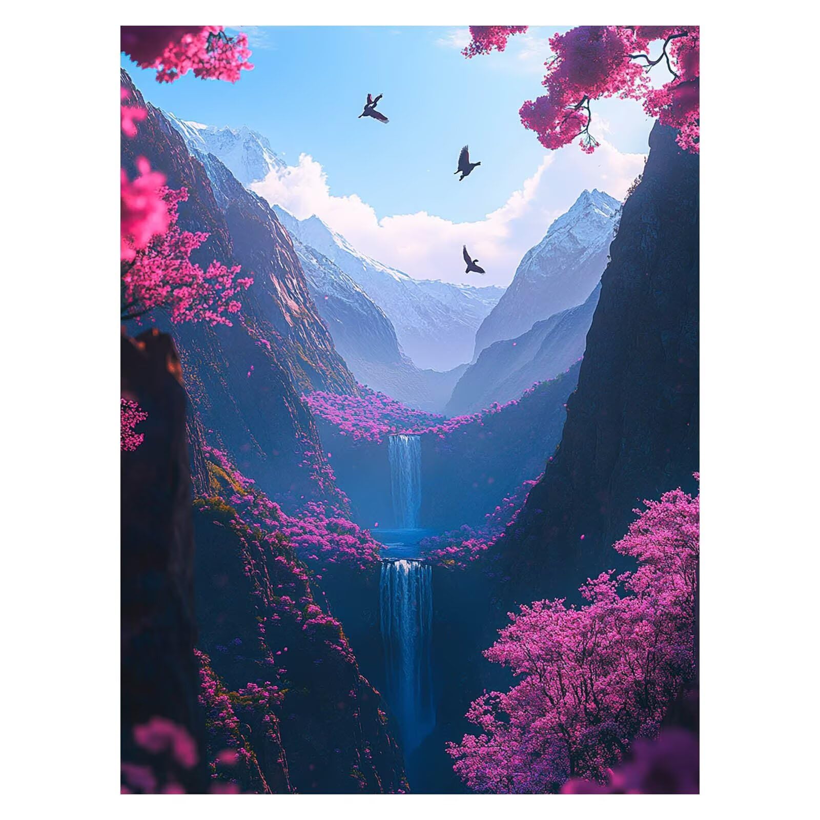 Malarstwo Numery Dorośli Falls Płótno Malarstwo Numery Dzieci Krajobraz Aktywność Ręczna Dorosły Artykuły artystyczne Ścienne 100 x 135 cm, DIY Kolor Malowanie według numerów na prezent Kobieta