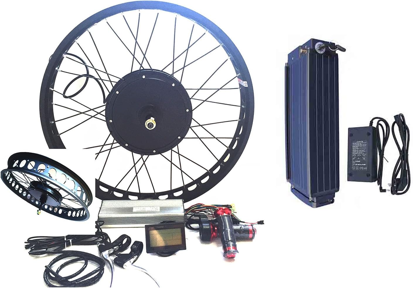3000W Hub Motor Kit Bici Elettrica con 48V26AH Panasonic NCR18650PF Li-on  Batteria + LCD Theebikemotor (20\