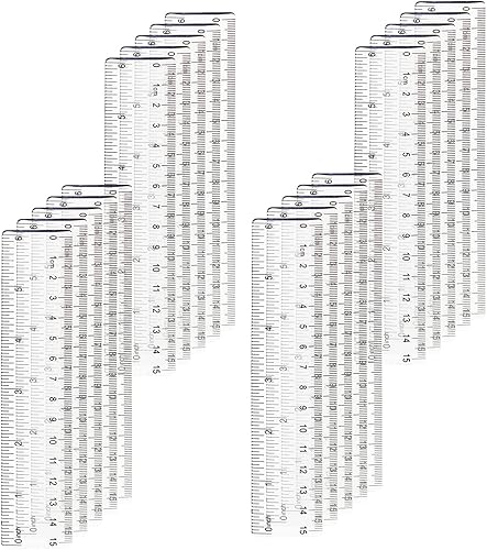 Miniatura 2 de Chris.W Paquete de 20 reglas rectas de plástico transparente de 6 pulgadas, flexibles con pulgadas y métricas para el aula escolar, el hogar u