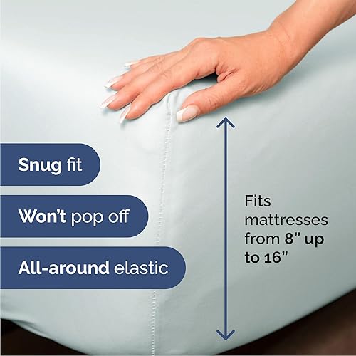 Vista 690 de Juego de sábanas Split King de 7 piezas, sábanas transpirables y refrescantes, sábanas de hotel, bolsillos profundos, ajuste fácil, suaves y sin