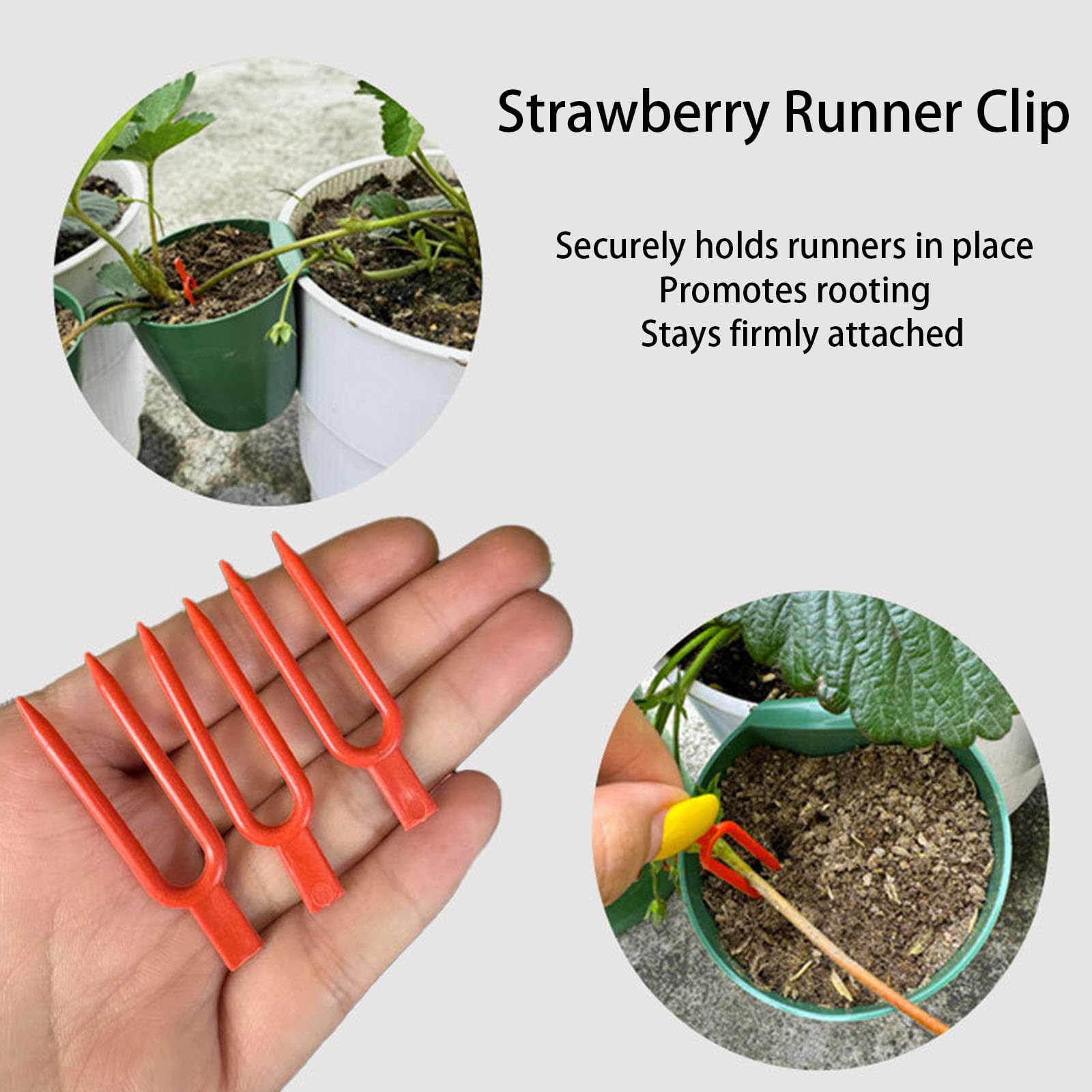 Vasos de propagación de fresas con horquillas, macetas transpirables para prevenir la pudrición de las raíces, macetas de grado alimenticio para balcón y jardinería en casa