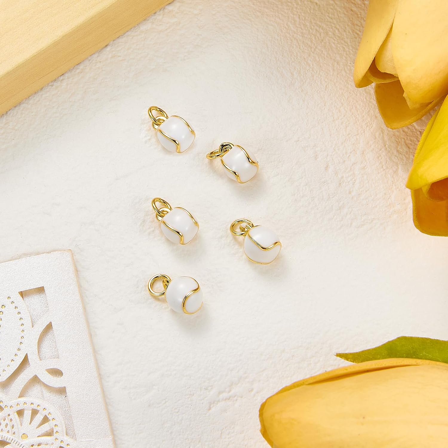 5 Pieces Charms for Jewelry Making Bulk Cute Brass Enamel Sports Pendants for Bracelet Necklace Earring DIY Supplies image 3