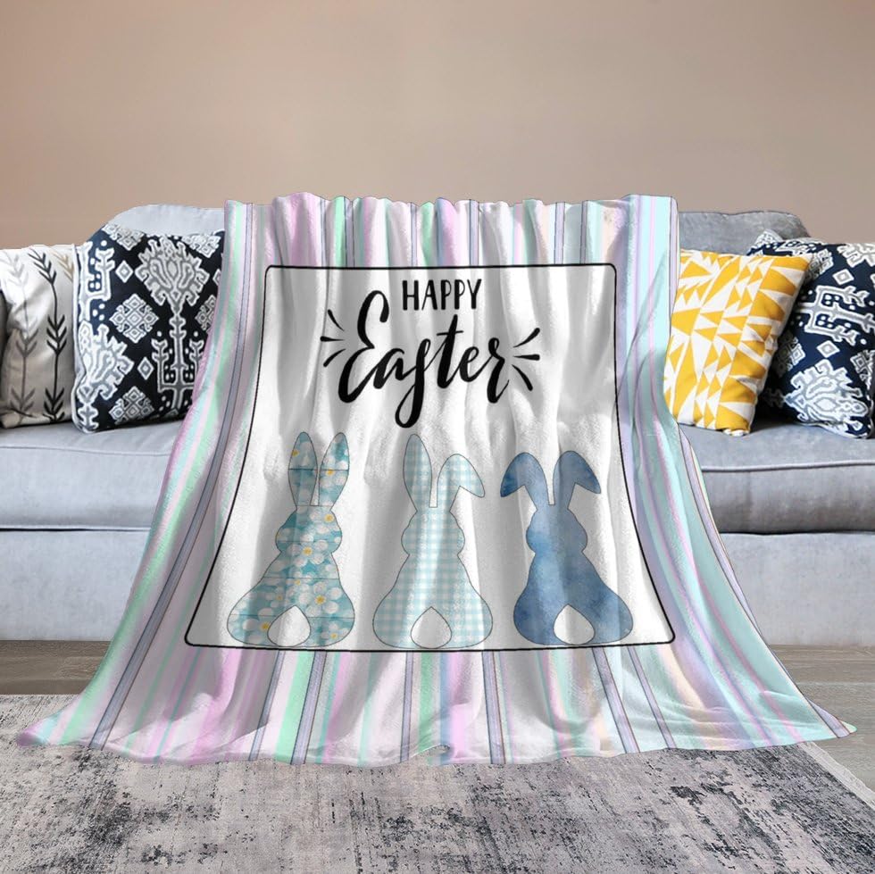 Couverture douce lapin de Pâques plaid chaud pour canapé et lit - 6