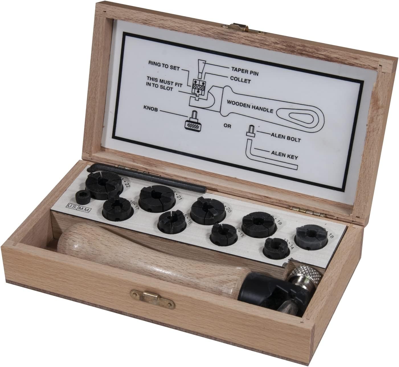 Ring Setters Clamp Box Set with 9 Plastic Nylon Dies Jewelry Repair Making Stone Setting Kit