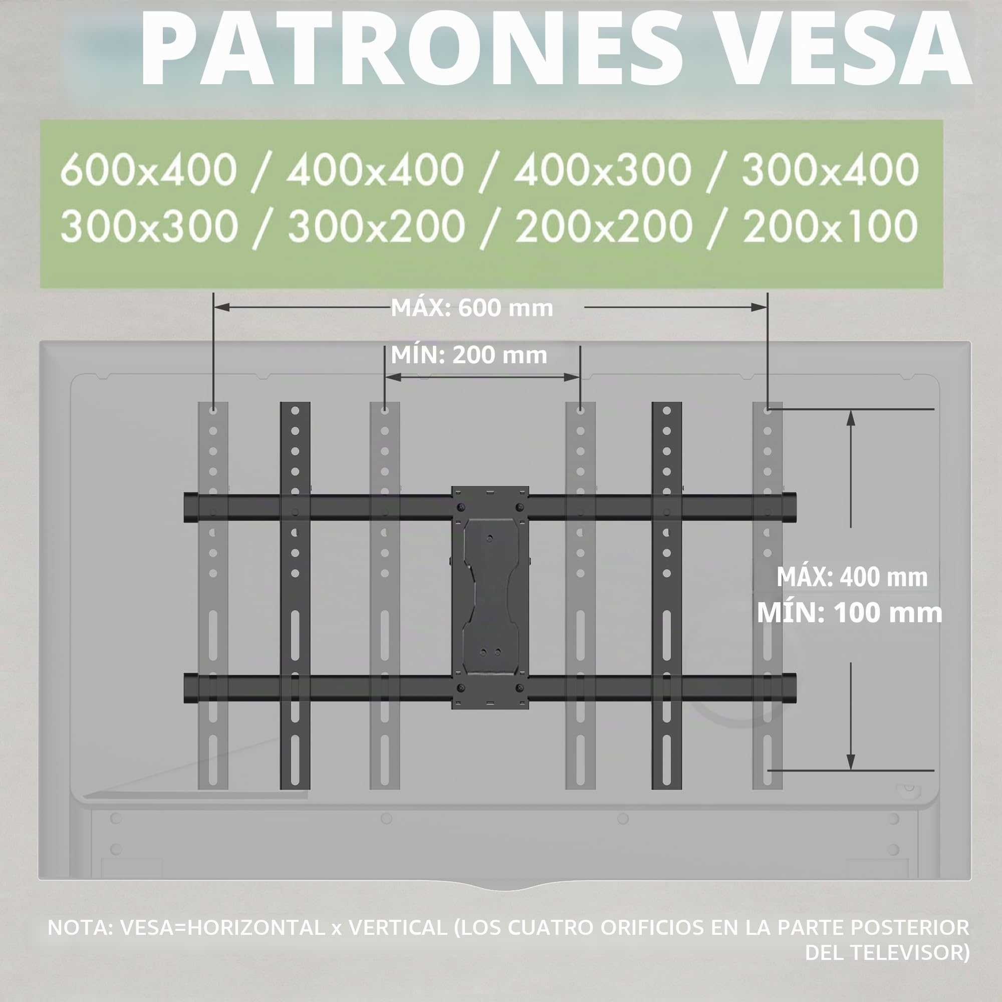 Soporte de Pared para TV 32-85 Pulgadas - Inclinación y Giratoria – MAX VESA 600x400mm - Ultra Delgado para Pantallas LED, LCD, Plasma y Curvadas - Capacidad de Carga Máx 60 kg