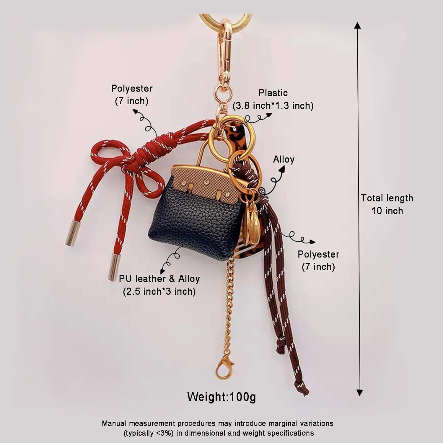 Bag Charms Designer Leather Bag Purse Charms Cute Rope Keychains Y2k Backpack Handbag Accessories - Image 2