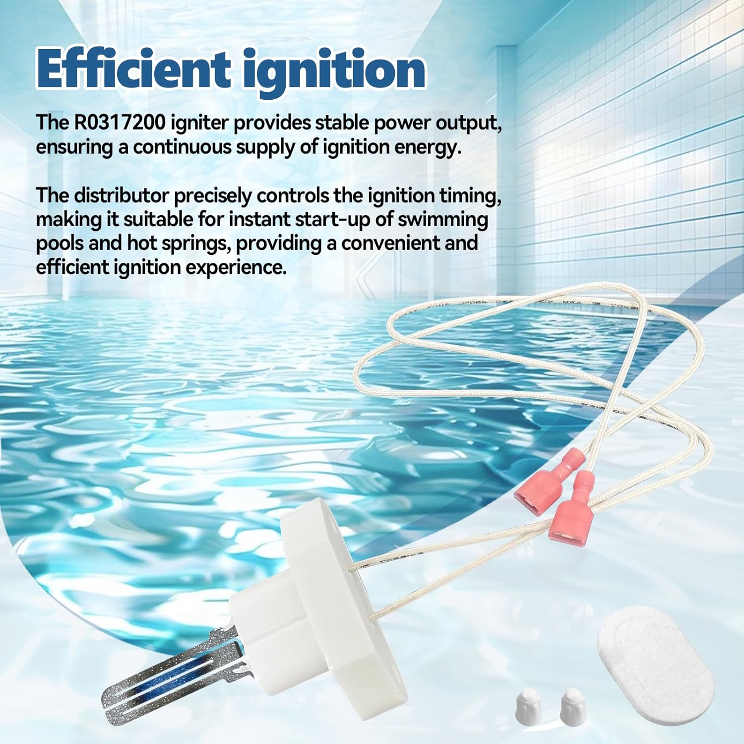 R0317200 Hot Surface Ignitor Replacement Kit Fit for Zodiac Jandy Lite2LD Pool and Spa Heater 125 175 250 325 400, Pilot Gas System Ignitor, Easy to Install