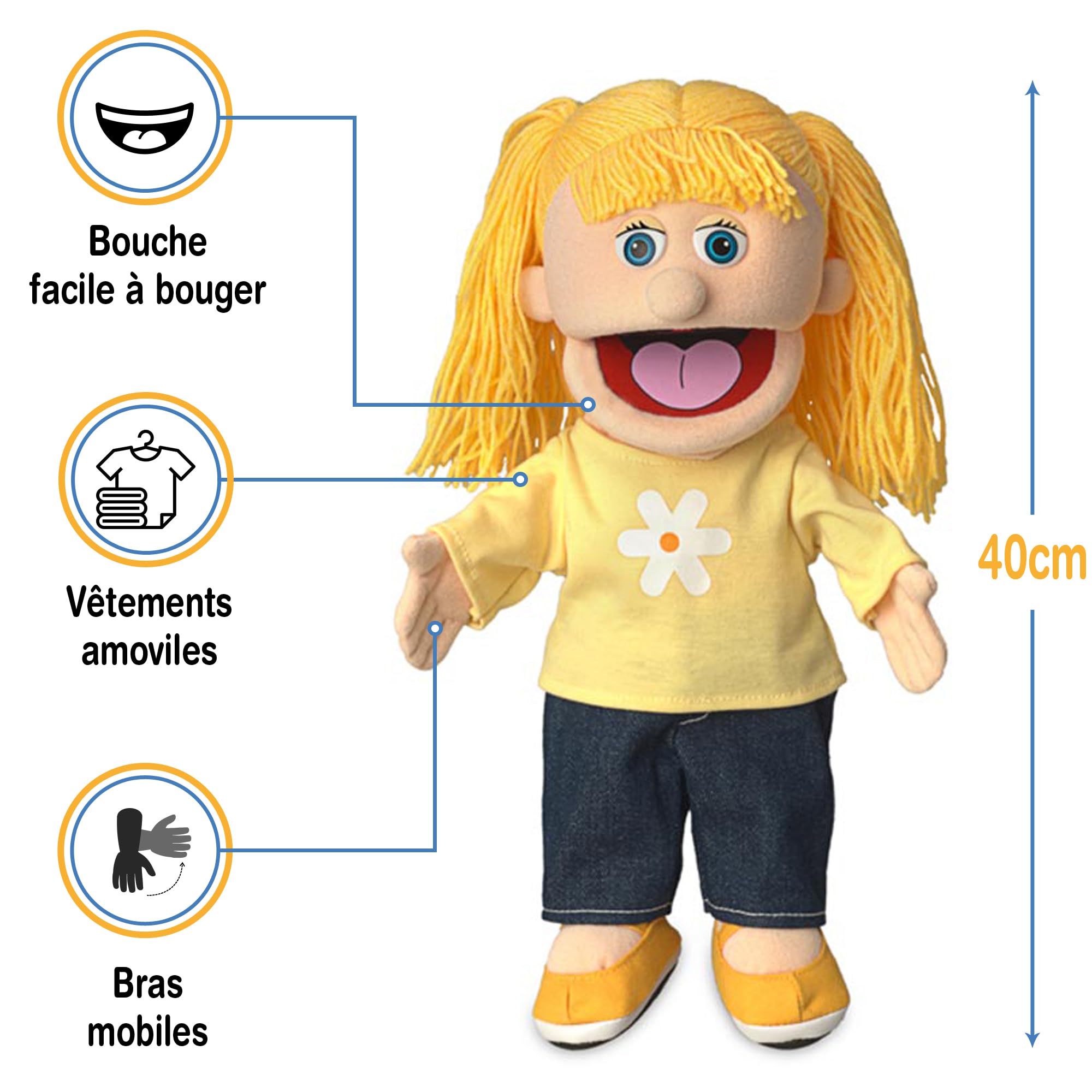 14" Katie (Peach) by Silly Puppets