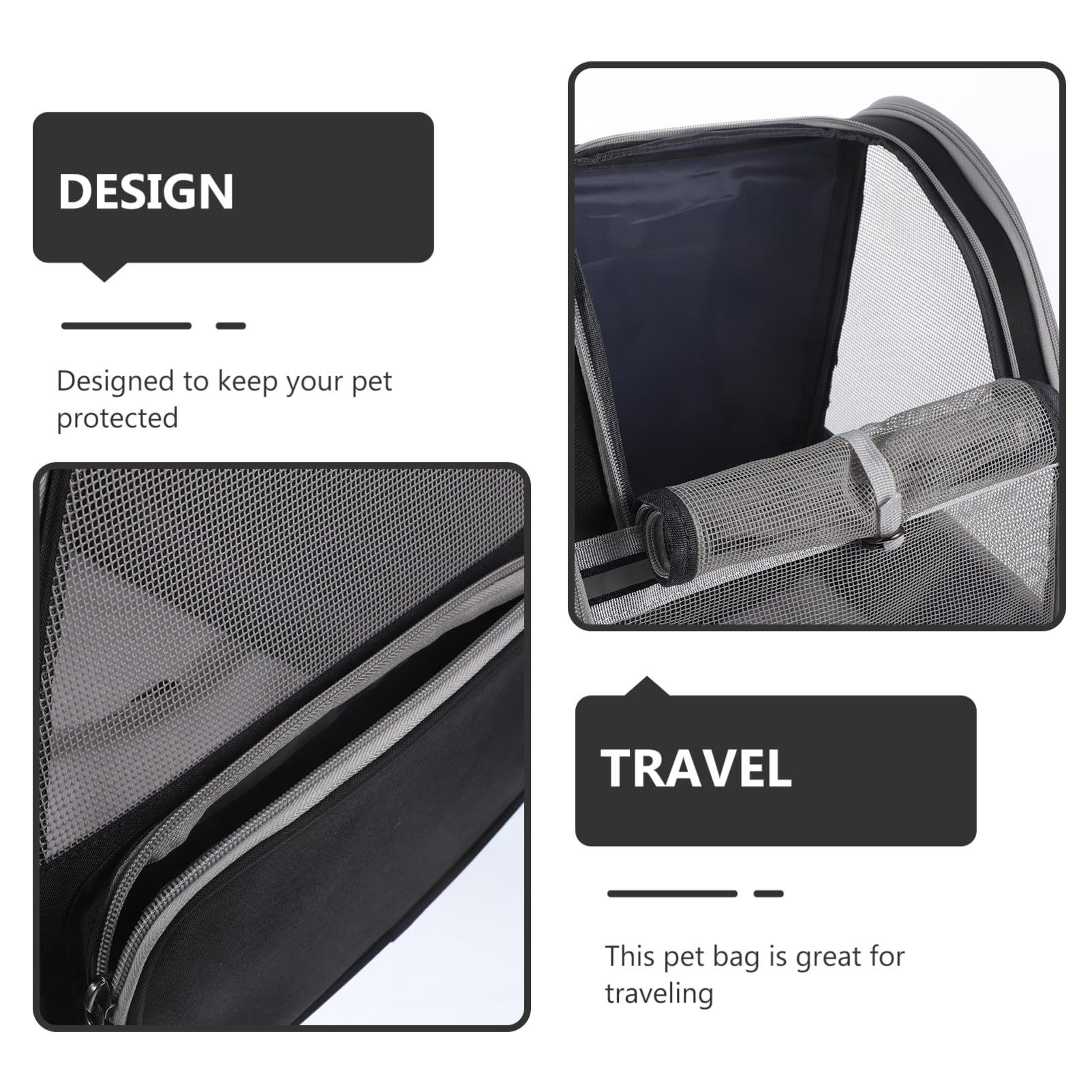 BESTonZON 1Pc Folding Breathable Pet Backpack Carrier for Outdoor Travel Lightweight Dog Bag for Pets Versatile Pet Supplies for Hiking and Camping Black