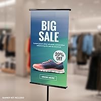 Vista 5 de SSWBasics Adjustable Black Metal Banner Stand - Black - Accommodates 2 x 6' banners