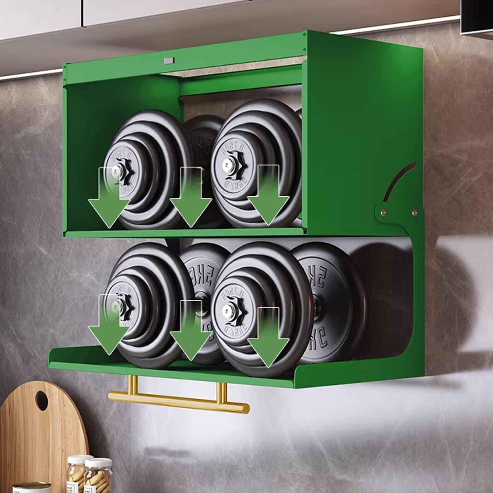 Metallschrank mit magnetischer Tür, Wanddisplay mit großer Kapazität, leicht zu reinigendes Karbonstahl-Design, ideal für die Organisation verschiedener Gegenstände, 40/50 cm Länge