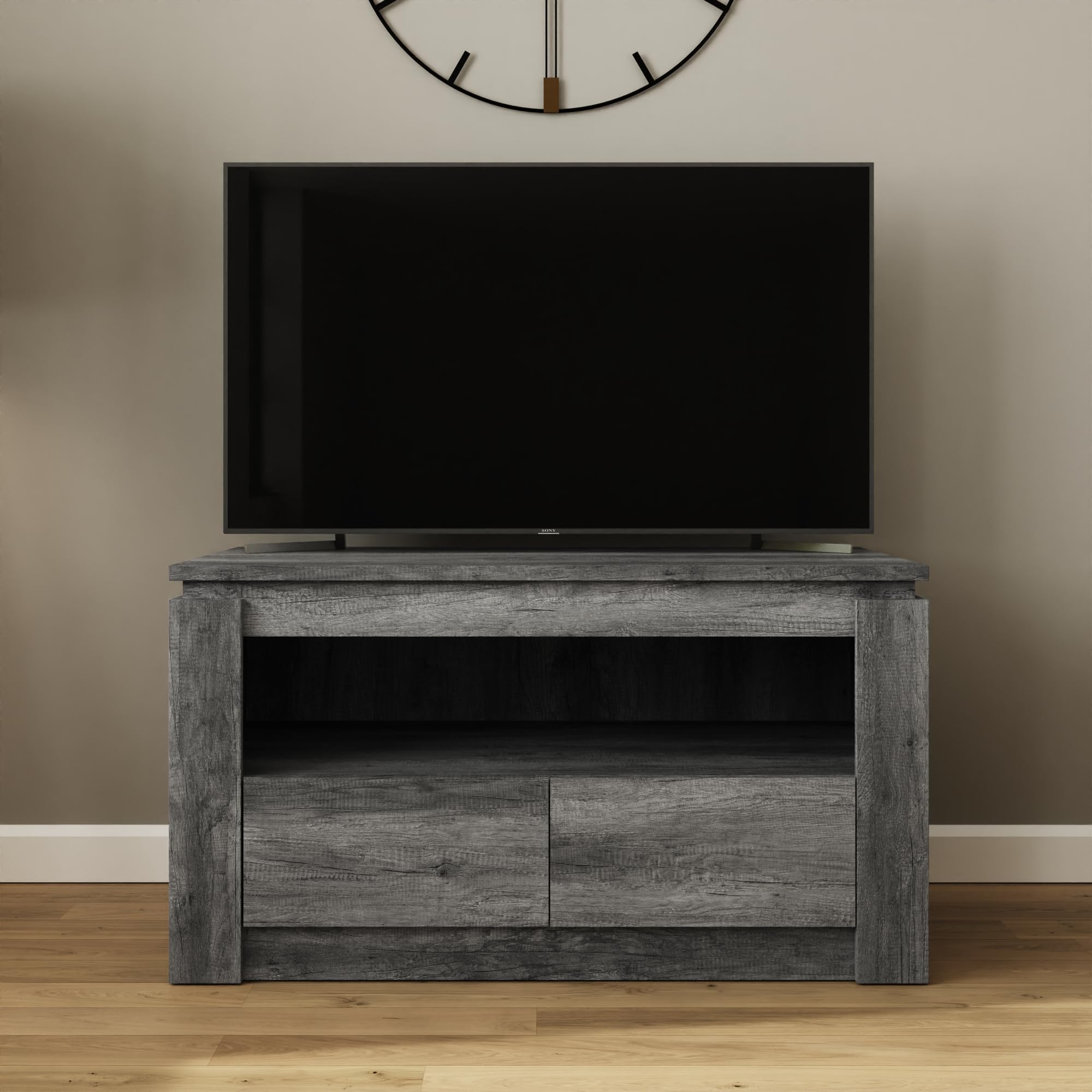 GFW Canyon Charcoal Grey 2 Drawer TV Unit