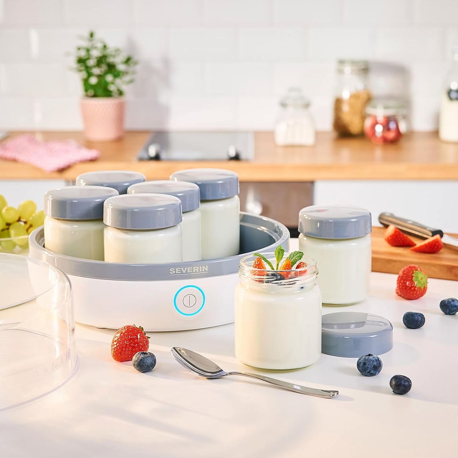 JG 3518 Yogurtera, blanco/gris