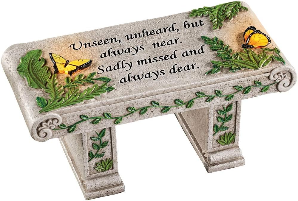 Collections And many others Photo voltaic Powered LED Outside Backyard Memorial Bench with H…