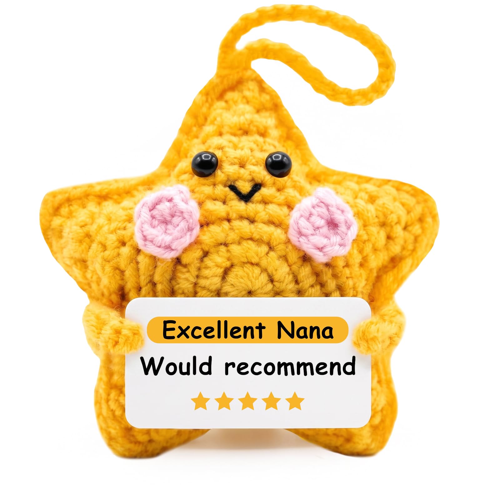 Gifts For Nana, Handmade Crochet Star, Nana Gifts, Nana Christmas Birthday Gifts, Emotional Support Gift, Positive Crochet Animals, Presents For Mother's Day, Christmas