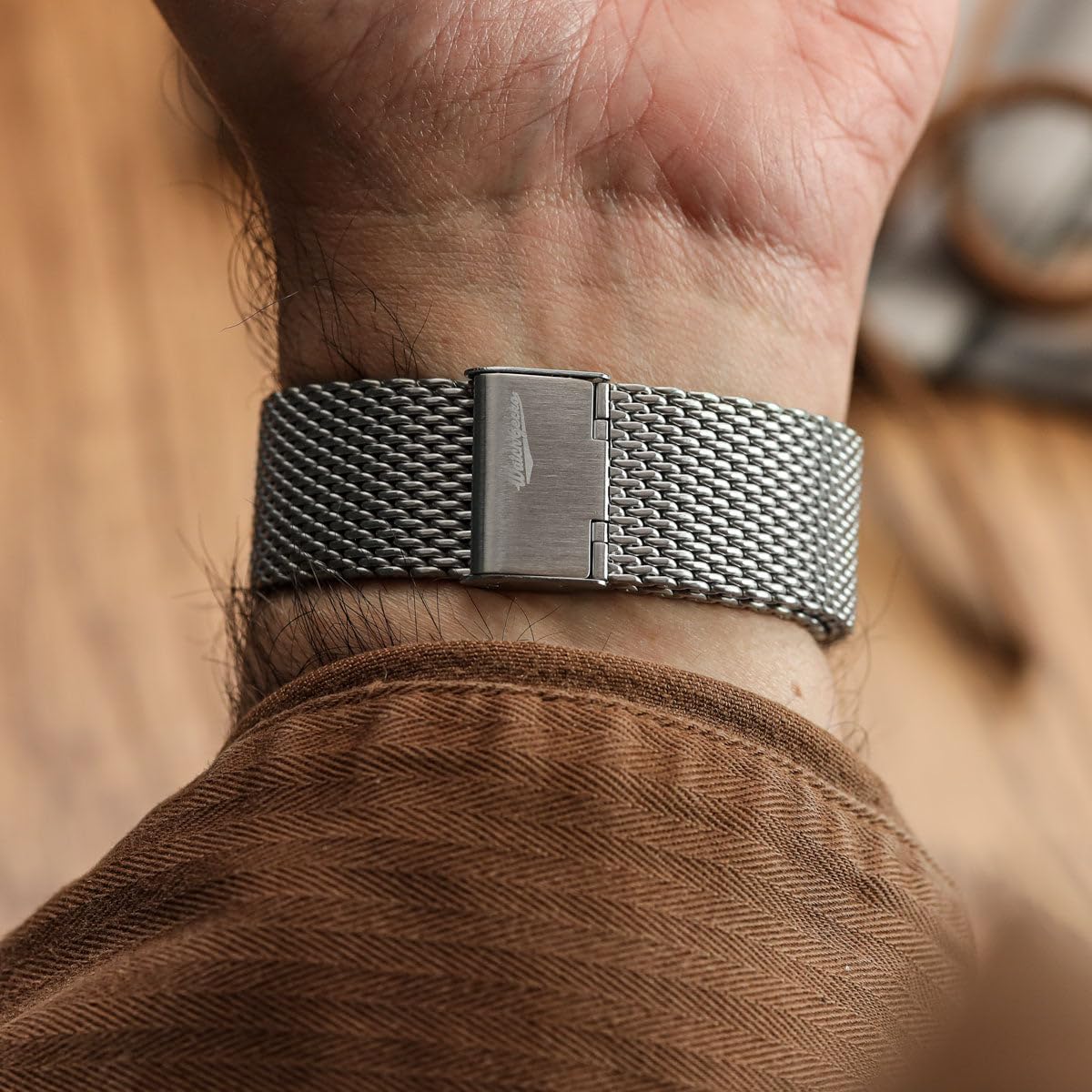 WatchGecko Correa de reloj de malla clásica, acabado pulido o satinado, 18-22 mm, correa de repuesto de acero inoxidable para hombre, barras de resorte de liberación rápida para cambios fáciles