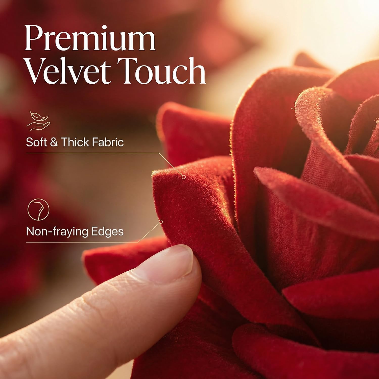 55 Pcs Red Velvet Roses Artificial Flowers with 20" Long Stems, 3.2" Large Flower Head Fake Roses Bulk, Realistic Faux Rose Bouquets for Tall Vases, Wedding Centerpieces, Home Party Decor