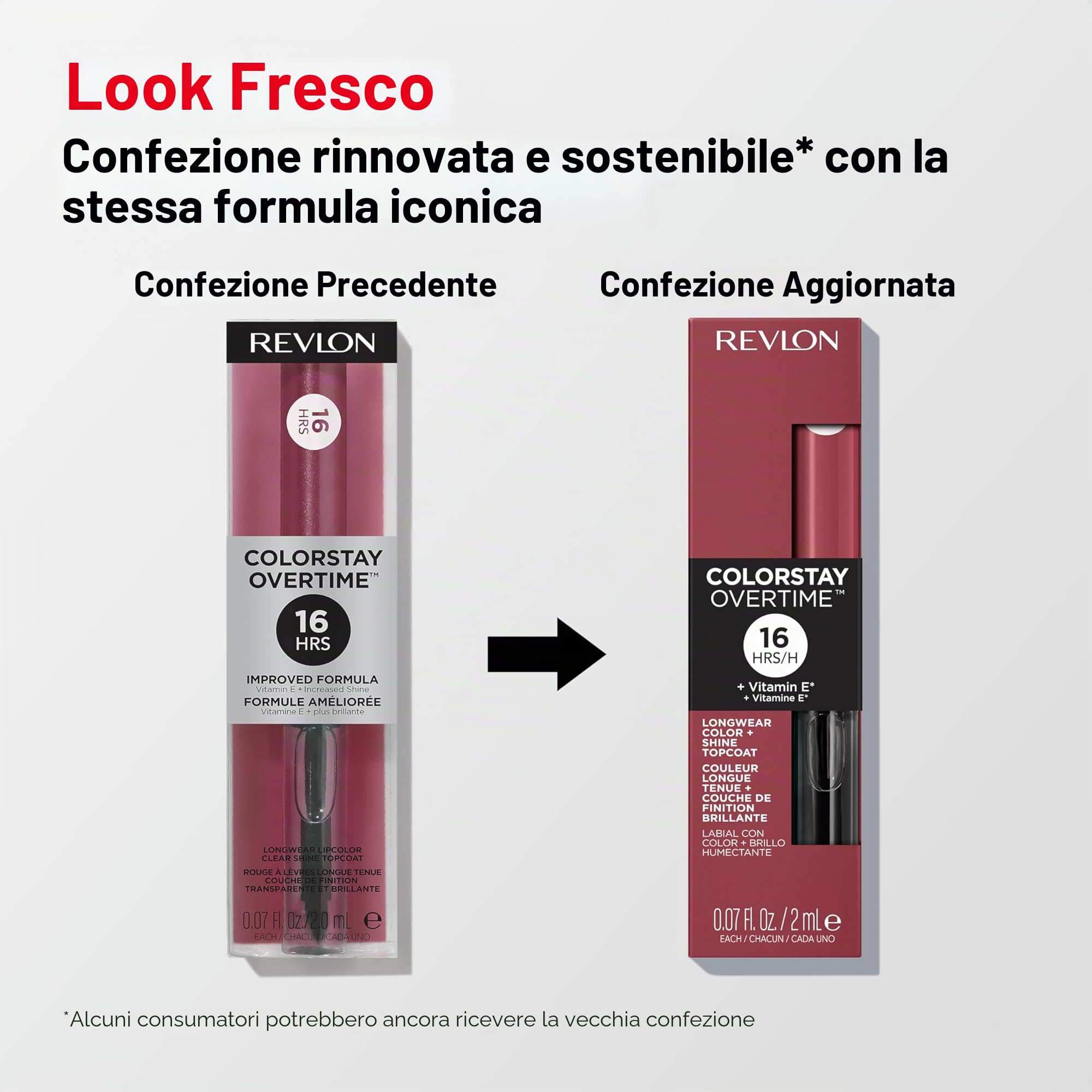 Revlon Rossetto liquido con lucidalabbra trasparente, ColorStay Overtime Lipcolor, doppia estremità con vitamina E, 540 Unstoppable Nude, 0,07 ml