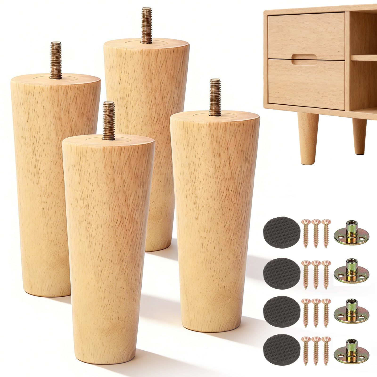 Amazon.co.jp: aleawol 4本セット 家具 脚 15cm 木製 ソファ 脚 M8規格