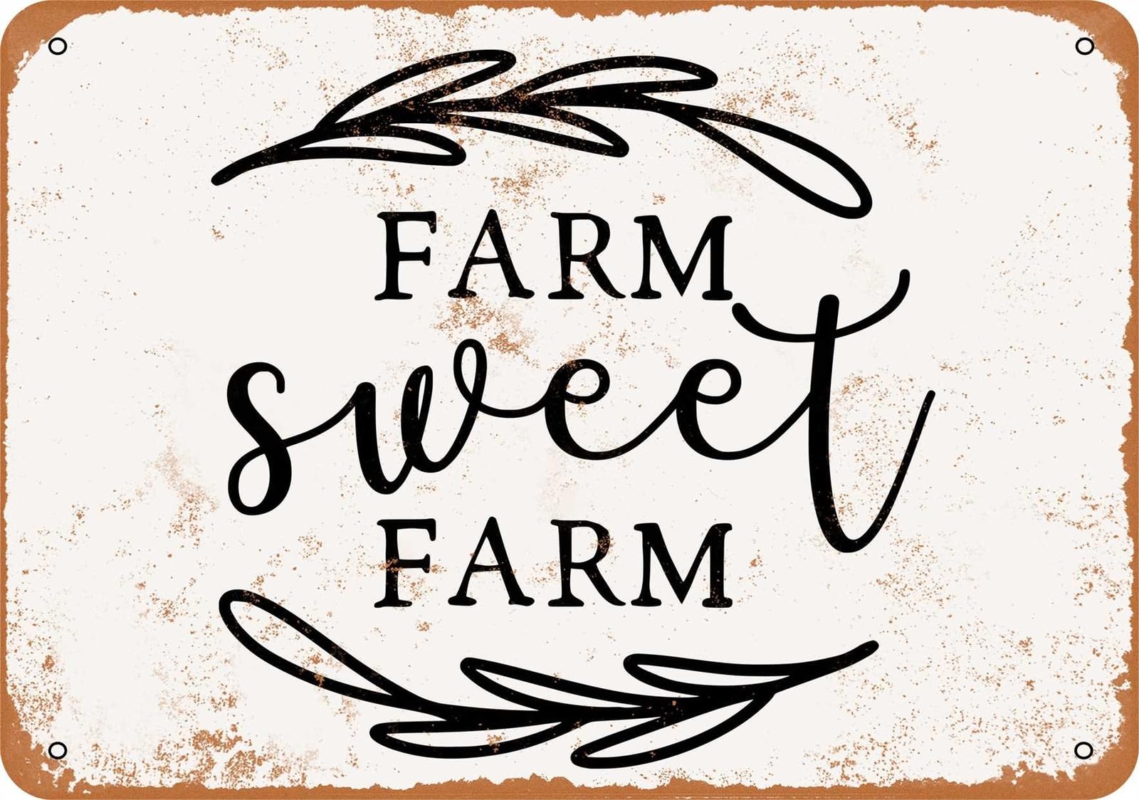 Miaomansenstore Metal Sign - Farm Sweet Farm - Vintage Look Home Decor