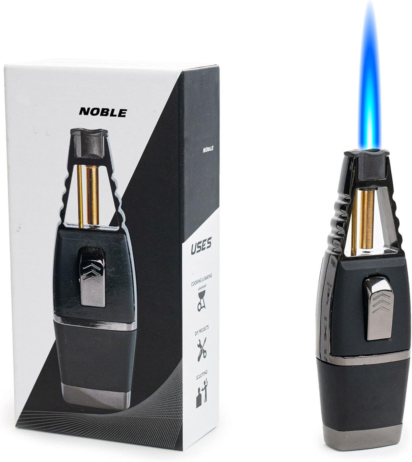 Prestige Import Group Noble Windproof Single Flame Powerful Blow Torch Adjustable Lighter - Red