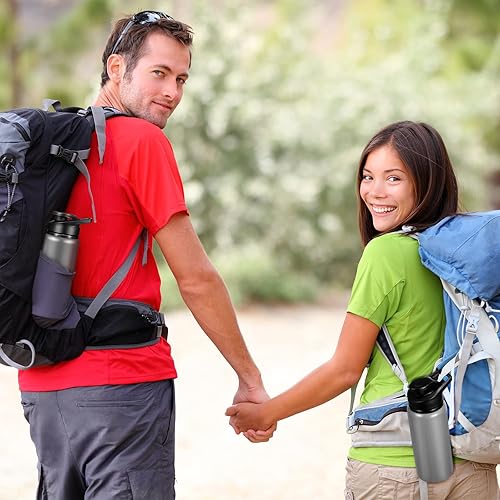 Vista 12 de CHENGU Botella de agua a granel de aluminio de 20 onzas, botellas reutilizables de aluminio ligeras, botella de agua con tapa a presión, fácil