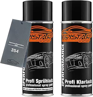 TRISTARcolor Autolack Spraydosen Set für Bayerische Motoren Werke/BMW 354 Silver Metallic/Titansilber Metallic Basislack K...