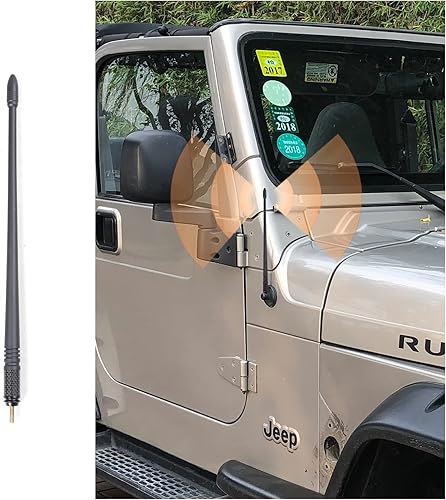 Miniatura 1 de Antena corta de 13 pulgadas para Jeep Wrangler TJ 1997-2006, nueva antena flexible en espiral de repuesto para Jeep Wrangler TJ 1997-2006