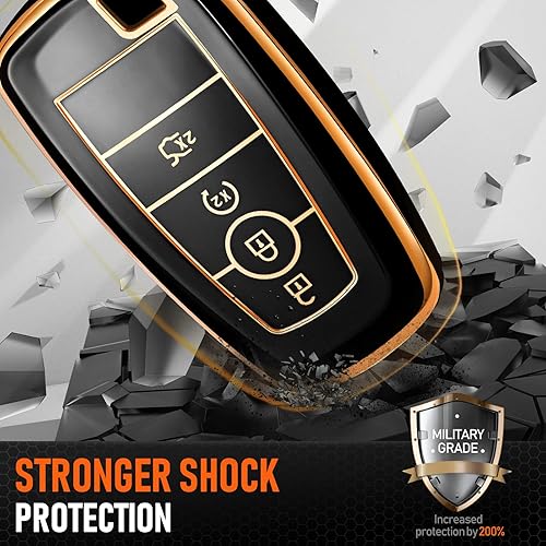 Miniatura 3 de Toykee Funda de llavero para Ford Bronco con 4 botones, funda de TPU (azul)