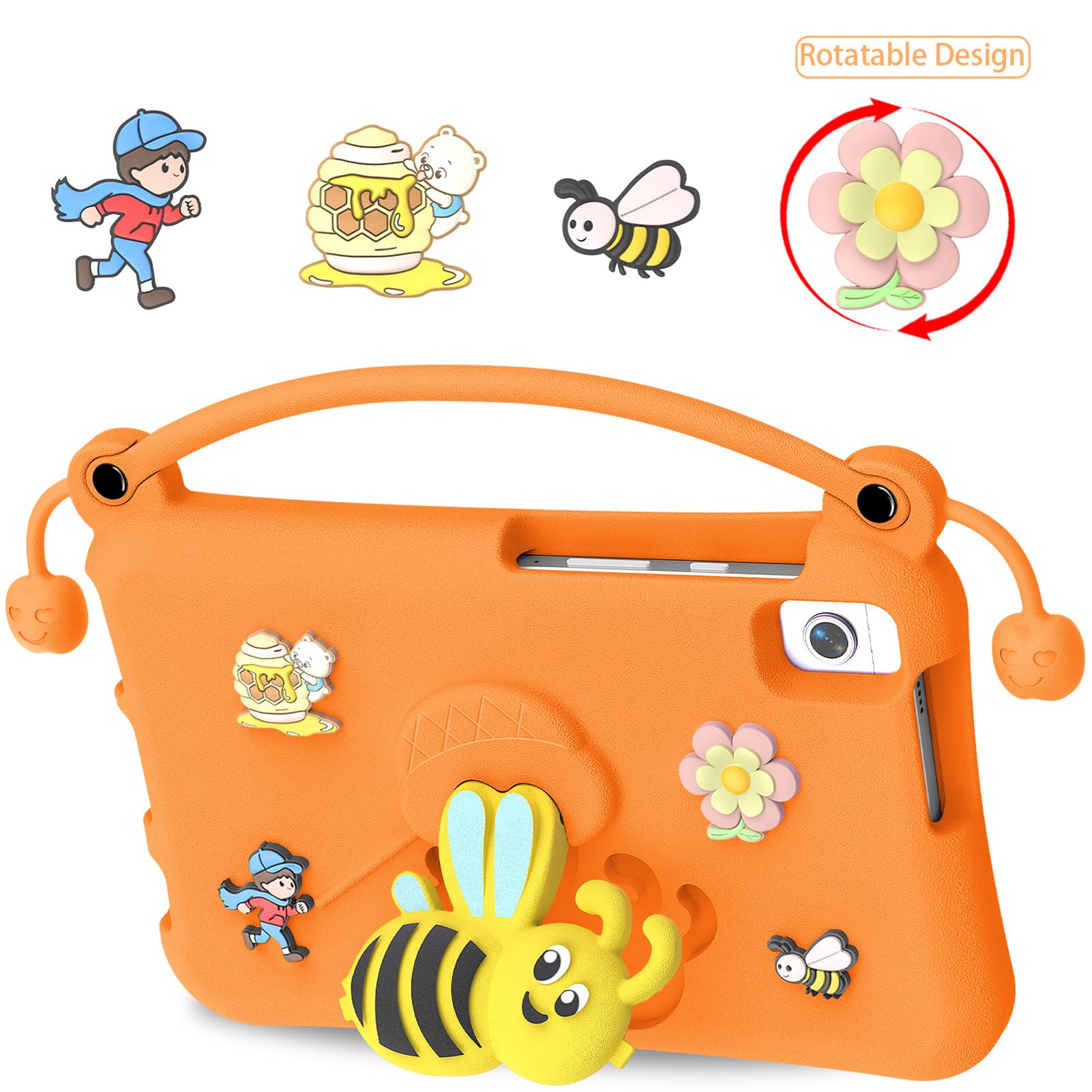 Cocoarm Custodia Protettiva Antiurto per Tablet Custodia Protettiva in Schiuma EVA per Tablet con Supporto e Maniglia Copertura Totale Lavabile per Bambini per Tab A9 Plus 10.95 e A11 Plus 11 (ORANGE)